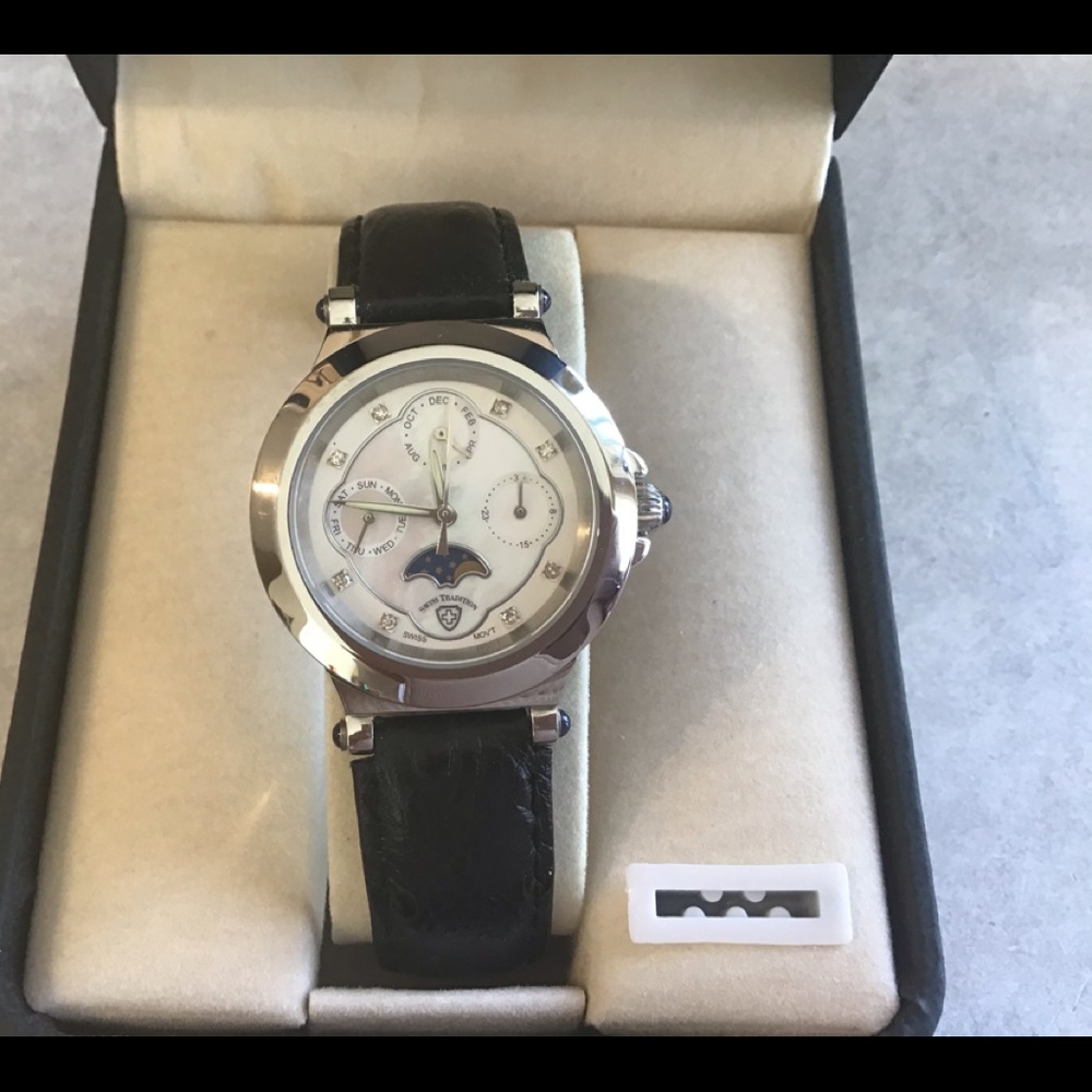 Swiss Tradition Multi Function Leather Watch New - image 2